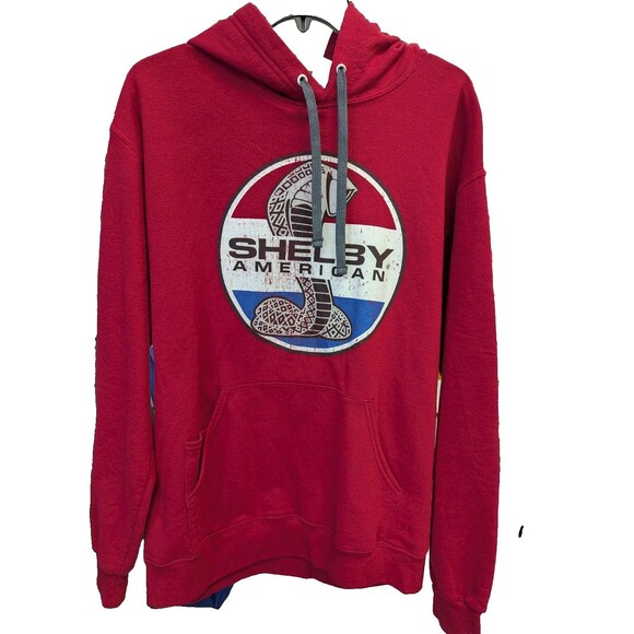 Shelby American Snake Red Hoodie M  Mustang Cobra Ford Cardinal Car Logo Cobra - Picture 1 of 9